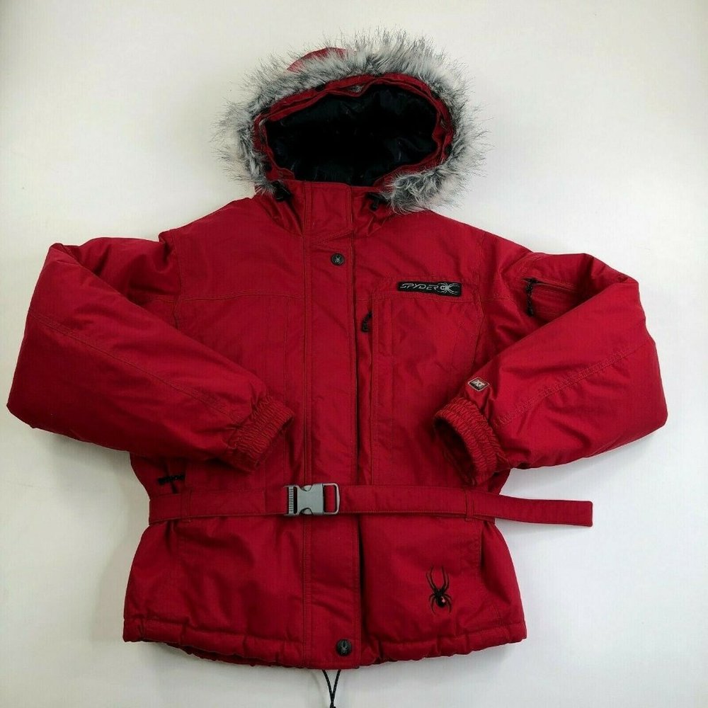 Spyder Kids Red Jacket with Faux Fur Hood